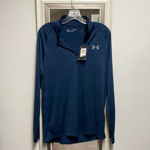 Men's Under Armour tech top Half-zip front, size S, blue